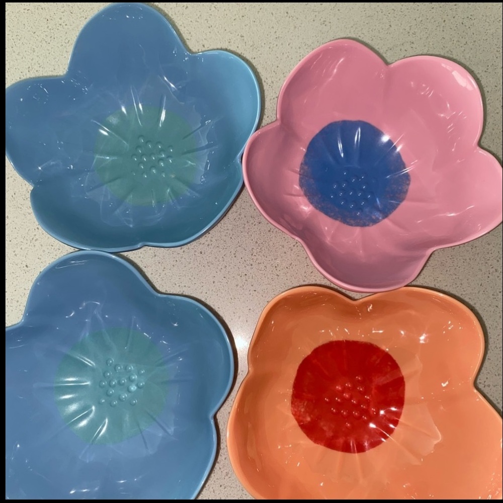 SPRITZ FLOWER CEREAL / CANDY BOWL SET OF 4